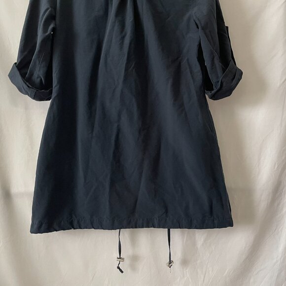LAL Live A Little Womens Blue Roll Tab Sleeve Snap Up Windbreaker Jacket Size M - Picture 8 of 11
